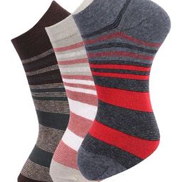 Dollar Multi Cotton Free Size Striped Socks - Pack of 3-image-81