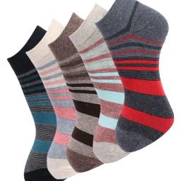 Dollar Multi Cotton Free Size Striped Socks - Pack of 5-image-82