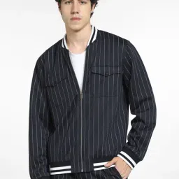 Jack & Jones Navy Full Sleeves Mandarin Collar Jacket-picture-47