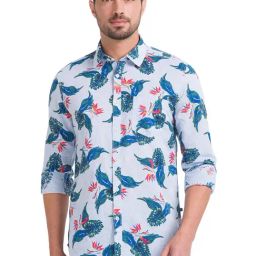 Parx White Slim Fit Printed Shirt-picture-44
