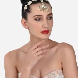 Zaveri Pearls Gold Tone Bridal Kundan Push Back Mathapatti Style Maangtikka-ZPFK13064-image-47