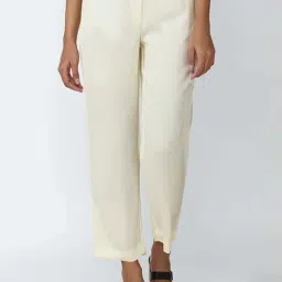 Van Heusen Cream Mid Rise Pants-image-79