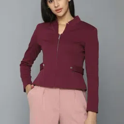 Allen Solly Maroon Regular Fit Blazer-picture-16