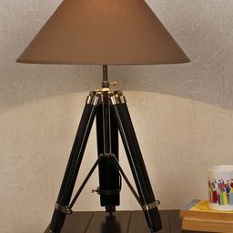 THE LIGHT STORE Brown & Black Solid Contemporary Tripod Table Lamp with Shade-17