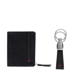 Mai Soli Black & Red Leather Wallet & Key Ring Gift Set-45