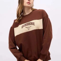 Styli Brown Color-Block Sweatshirt-picture-38