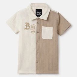 Blue Giraffe Boys Multi Textured Shirt-image-20