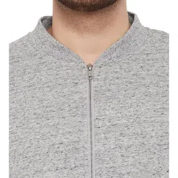 Hypernation Grey Regular Fit Self Pattern Jacket image 4