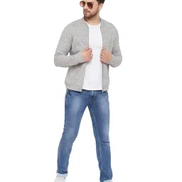Hypernation Grey Regular Fit Self Pattern Jacket image 5