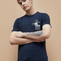 Kappa Blue Regular Fit Printed T-Shirt-image-66