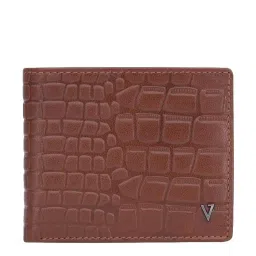 The Vertical Tan Textured Bi-Fold Wallet for Men image 1