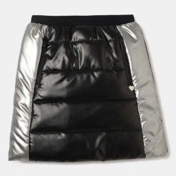 Blue Giraffe Girls Black & Silver Color Block Skirt-image-94