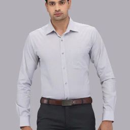 Raymond Grey Slim Fit Printed Shirts-image-14