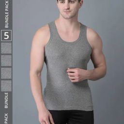 Dollar Bigboss Multicolored Cotton Regular Fit Vest - Pack Of 5-image-36