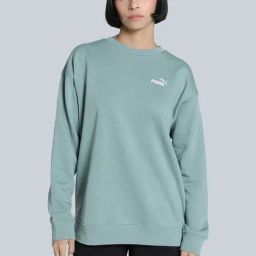 Puma Green Moon Cotton Relaxed Fit Sweatshirt-image-4