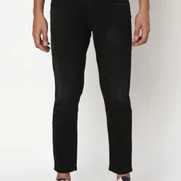 SPYKAR Men Kano Slim Fit Mid-Rise Dark Shade Clean Look Stretchable Cropped Jeans-picture-7