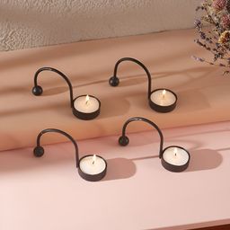 Homspurts Black Set of 4 Candle Holder-20
