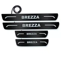 Auto Pearl Car Door Foot Step Led Sill/Scuff Plates Mirror Finish Black Compatible For Maruti Suzuki Brezza 2020, LEDBlklPLATE_Blk_Brezza2020 (Set of 4)-image-9