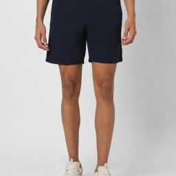 Van Heusen Flex Navy Regular Fit Shorts image 1