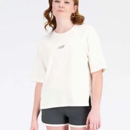 New Balance White Cotton Printed Sports T-Shirt-image-60
