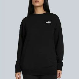 Puma Black Cotton Relaxed Fit Sweatshirt-image-33