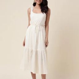 Fabindia White A-Line Dress-image-103
