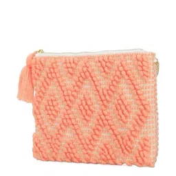 NR by Nidhi Rathi Peach Fabric Clutch-image-92