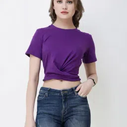 Scorpius Purple Regular Fit Crop Top-picture-35