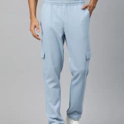 ALCIS Light Blue Regular Fit Sports Cargo Trackpants-image-29
