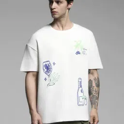 Jack & Jones White Cotton Loose Fit Embroidered T-Shirt-picture-18