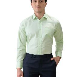 Park Avenue Green Regular Fit Self Design Formal Shirt-picture-29