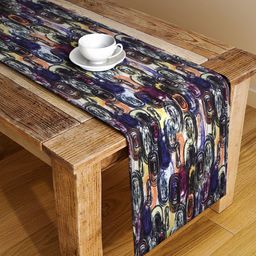 Alina decor Black & Blue Digital Printed Table Runner-48