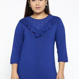 aLL Plus Size Ruffles Detail Full Sleeves Top-image-3