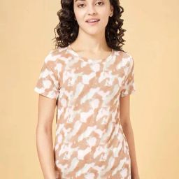 Ajile by Pantaloons Brown & Off-White Cotton Printed Sports T-Shirt-picture-22