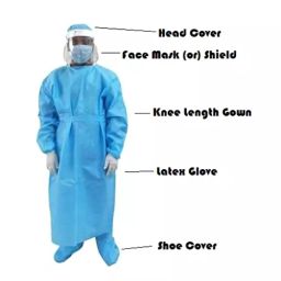 SRMD Non-Woven PPE Kit Suit Blue For Men and Women KR23 (Pack of 100 Piece)-40