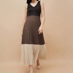 Code by Lifestyle Brown Plain Maxi Dress-image-39