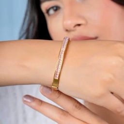 Johori Pink American Diamond Stackable Bracelet-16
