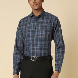 Allen Solly Grey Slim Fit Checks Shirt-image-85