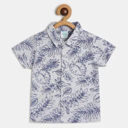 MINIKLUB Kids Grey & Navy Printed Shirt-image-96