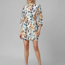 Only Multicolor Abstract Print Cut-Out Dress-image-81