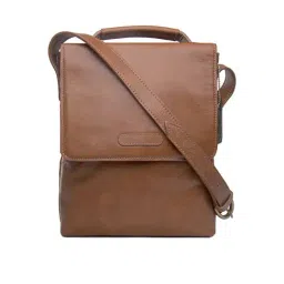 Hidesign Ecom Tan Solid Medium Cross Body Bag-image-27