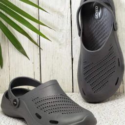 Asian Men's Smoke Grey Back Strap Clogs-picture-11