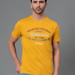 Red Tape Yellow Cotton Regular Fit Printed T-Shirt-image-43
