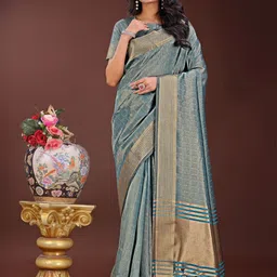 DIVASTRI Woven Design Zari Organza Saree With Unstitched Blouse Piece-image-76