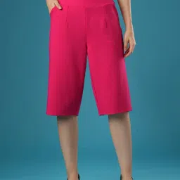 Globus Dark Pink Relaxed Fit Mid Rise Culottes-image-101