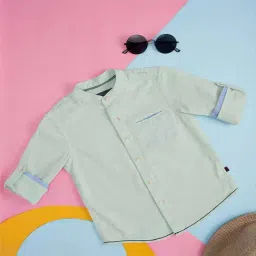 Pantaloons Junior Kids Green Cotton Regular Fit Full Sleeves Shirt-image-89