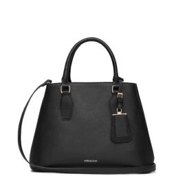 Miraggio Olivia Black Solid Medium Handbag-41