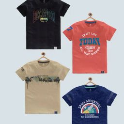 Codez Kids Multicolor Printed T-Shirt (Pack Of 4)-image-34