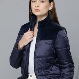 Chemistry Women Faux Fur Trim Padded Jacket-image-48