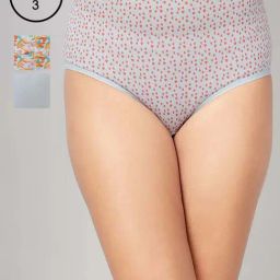 Clovia Blue Cotton Regular Fit Panties - Pack Of 3-image-69